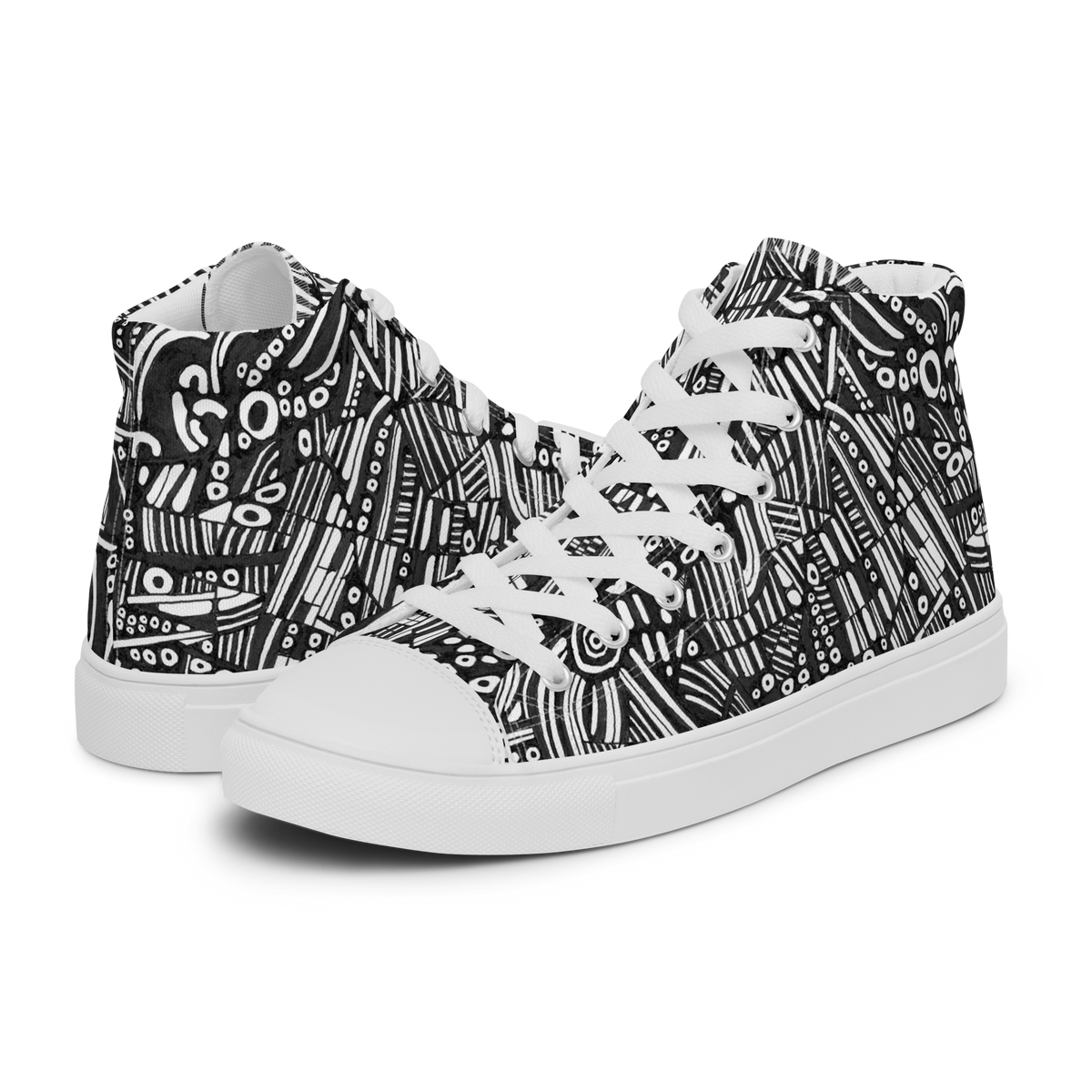 Armillary Sphere (Women’s high top canvas shoes)