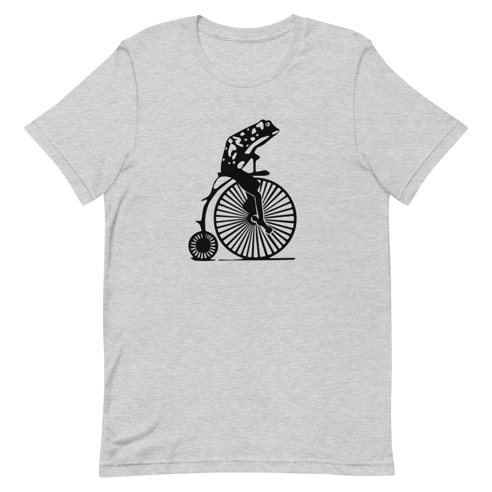 Frog on a Penny Farthing tee