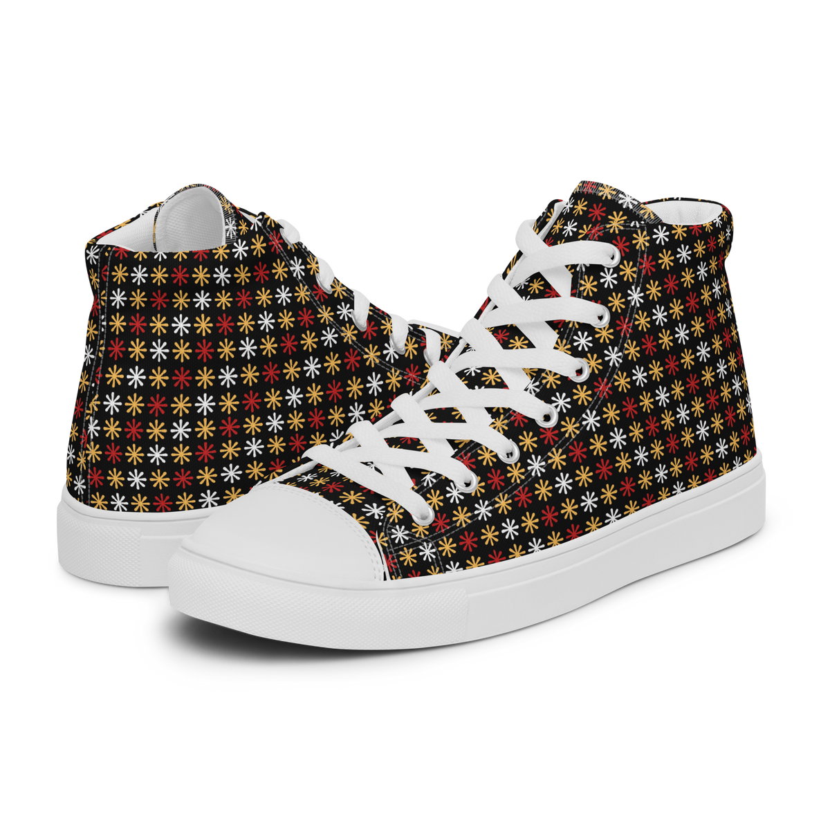 Funky Flowers Men’s canvas high top shoes