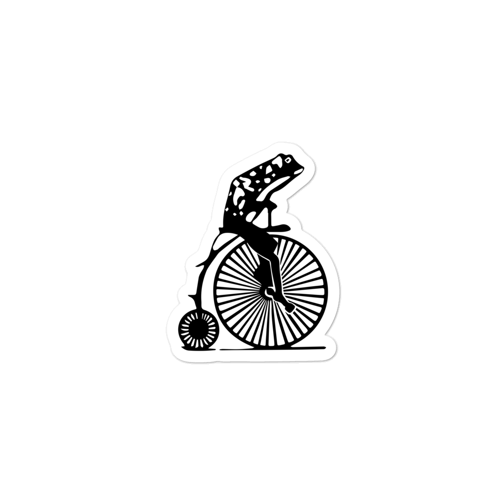 Penny Farthing Frog Stickers