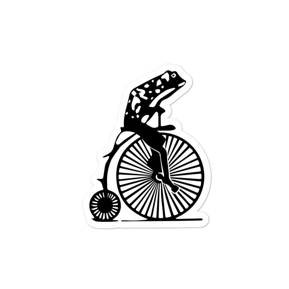 Penny Farthing Frog Stickers