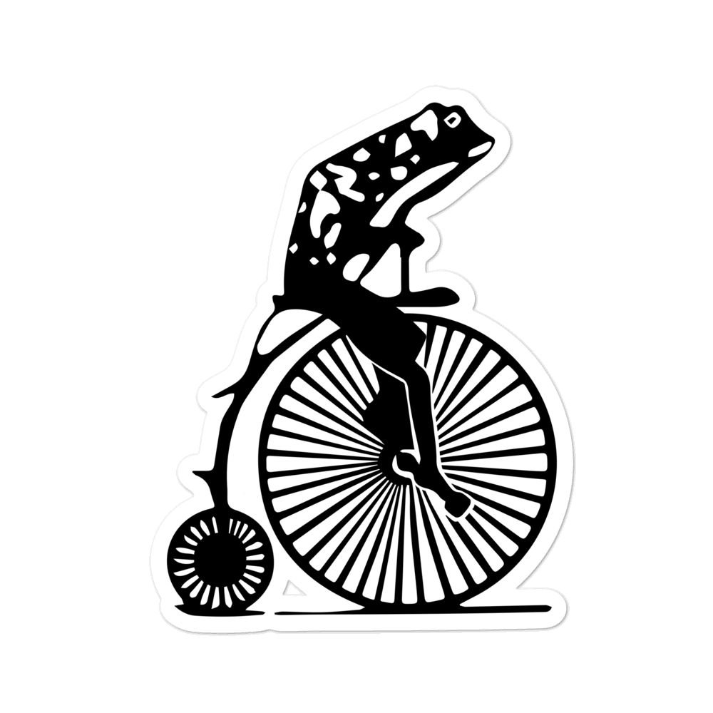 Penny Farthing Frog Stickers