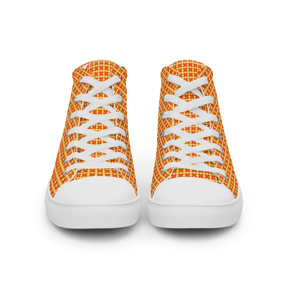 Flower Pattern Men’s high top canvas shoes