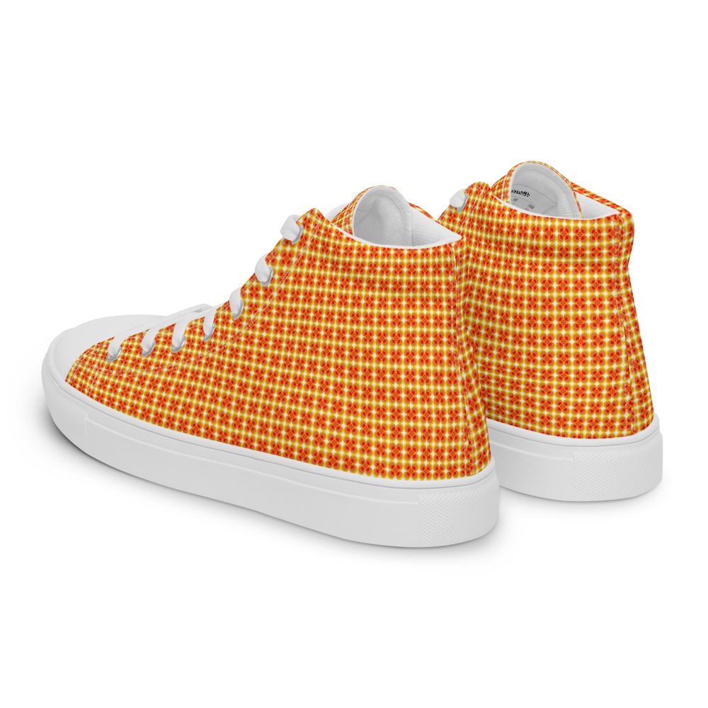 Flower Pattern Men’s high top canvas shoes