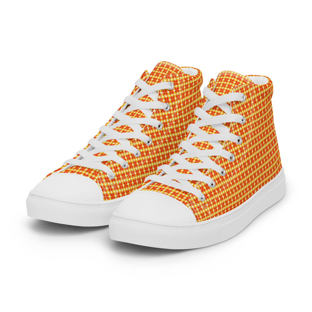 Flower Pattern Men’s high top canvas shoes