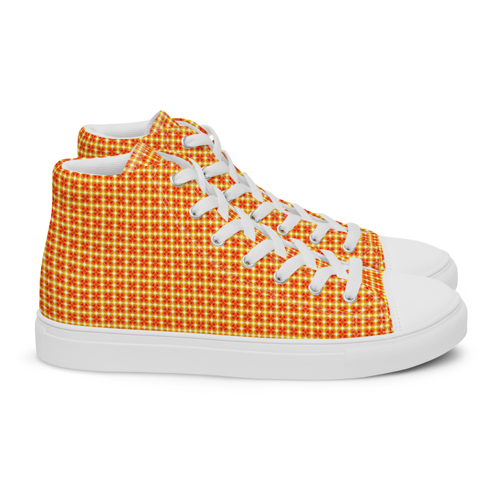 Flower Pattern Men’s high top canvas shoes