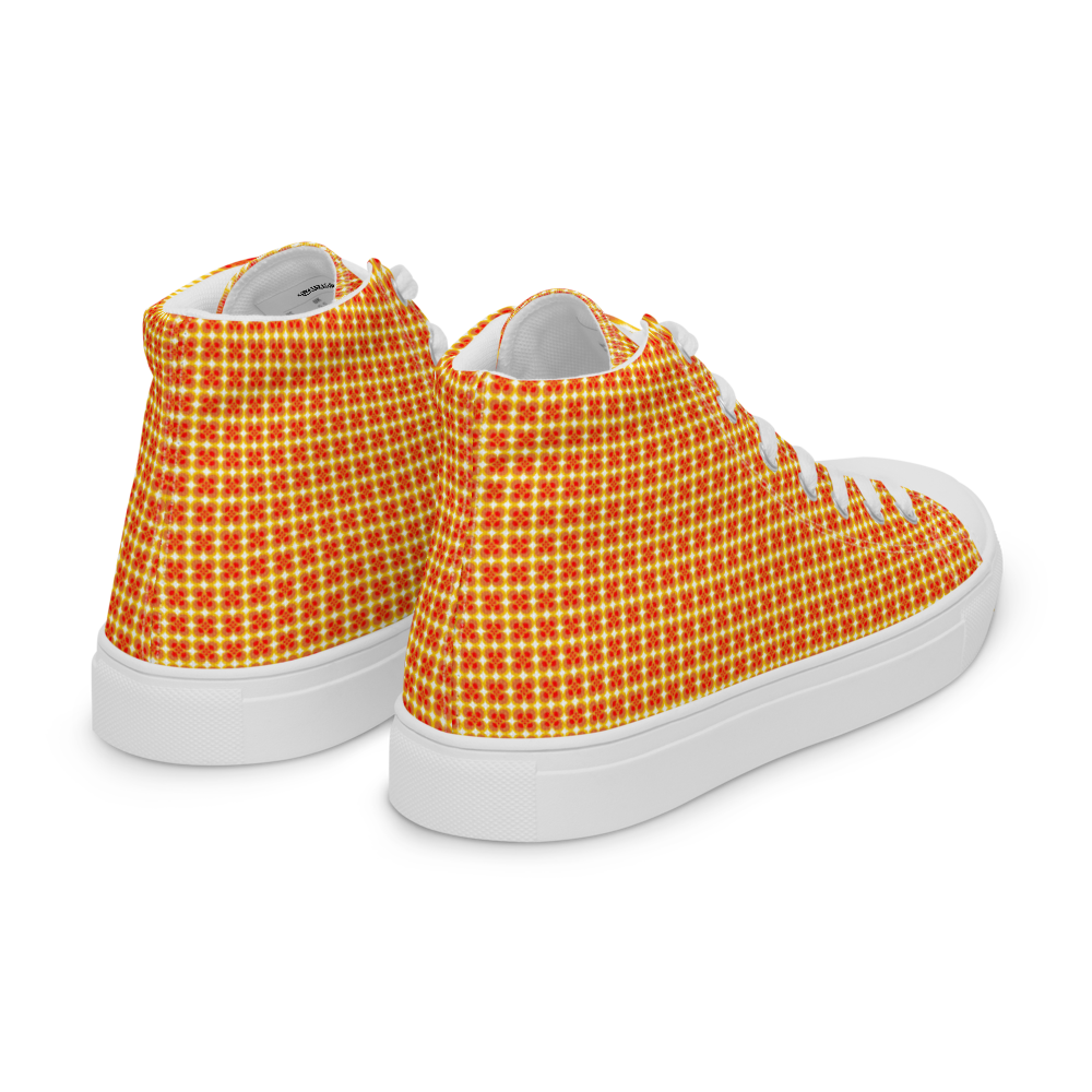 Flower Pattern Men’s high top canvas shoes