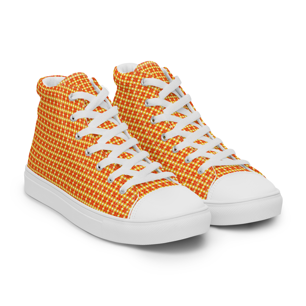 Flower Pattern Men’s high top canvas shoes
