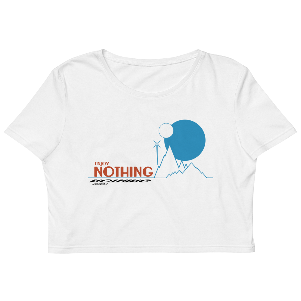 Organic Enjoy Nothing Crop Top Blue Planet