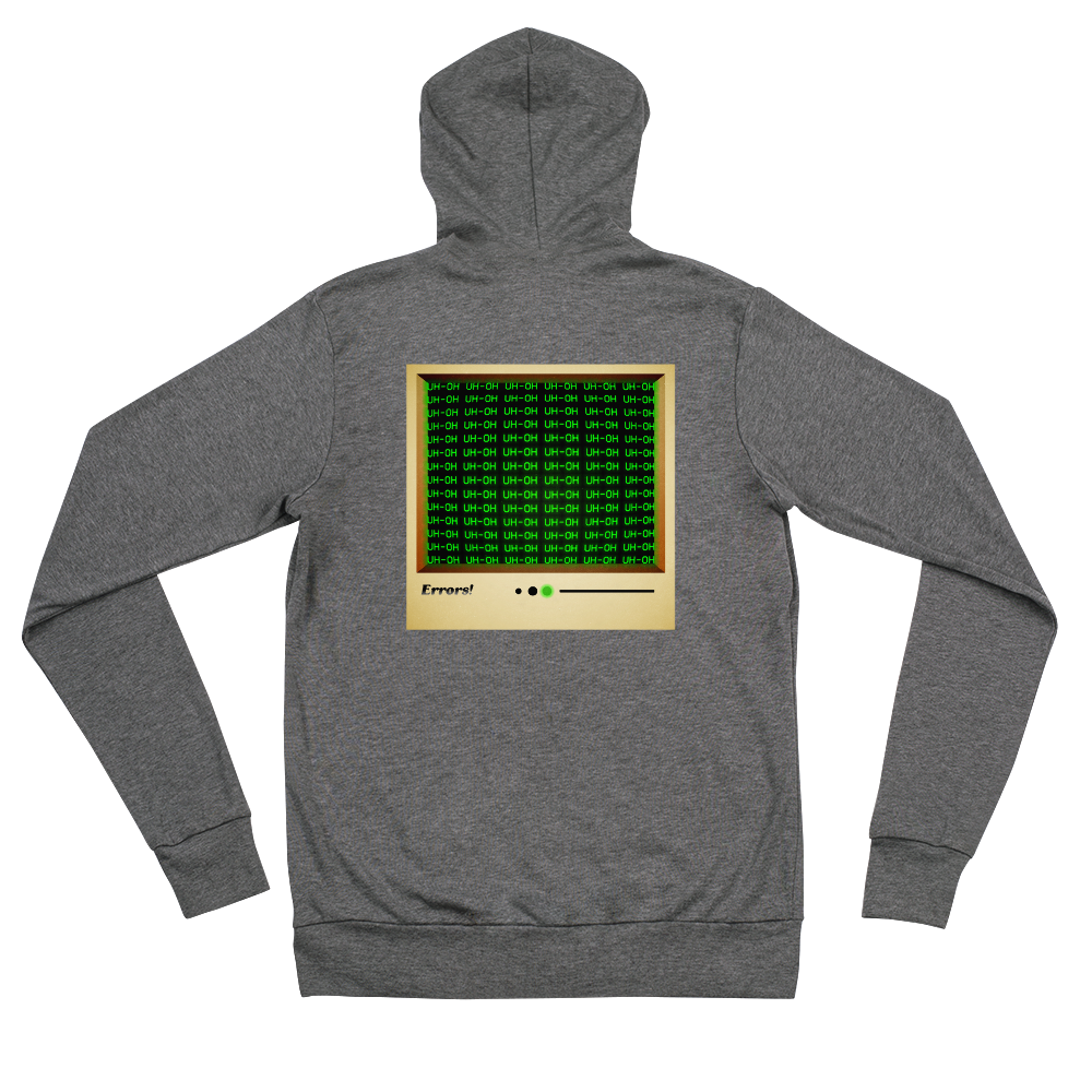 Uh-Oh, Errors. unisex zip hoodie