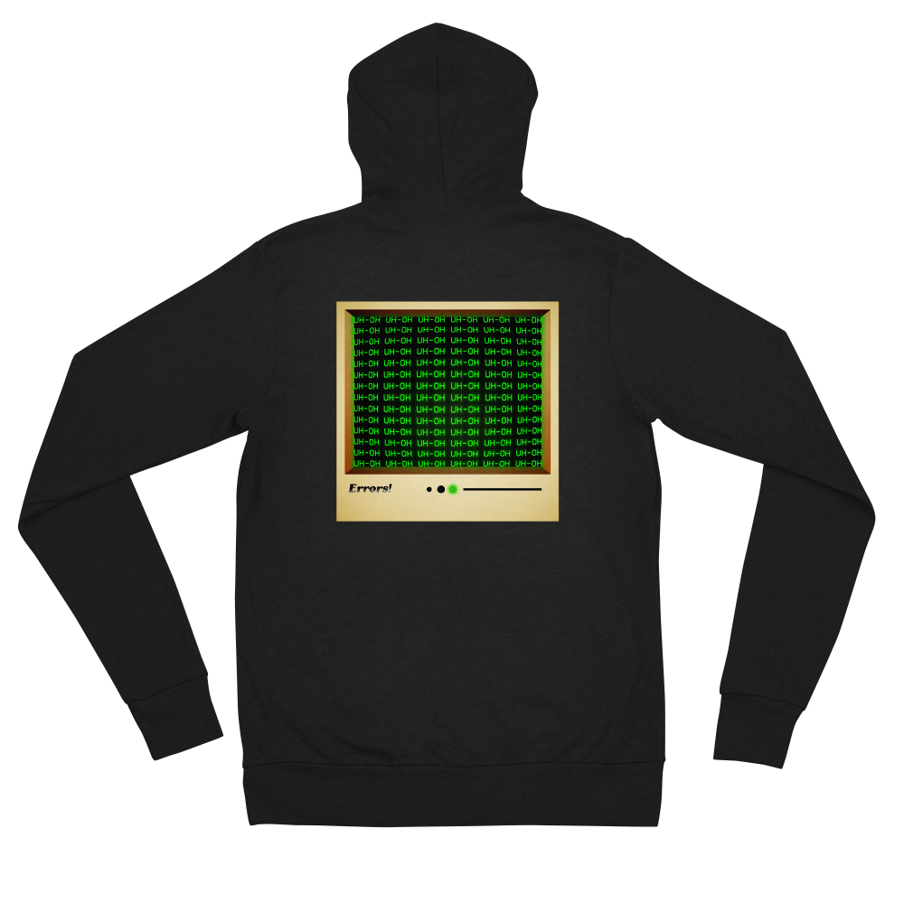 Uh-Oh, Errors. unisex zip hoodie