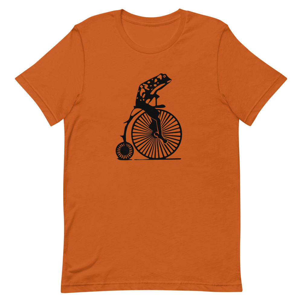 Frog on a Penny Farthing tee