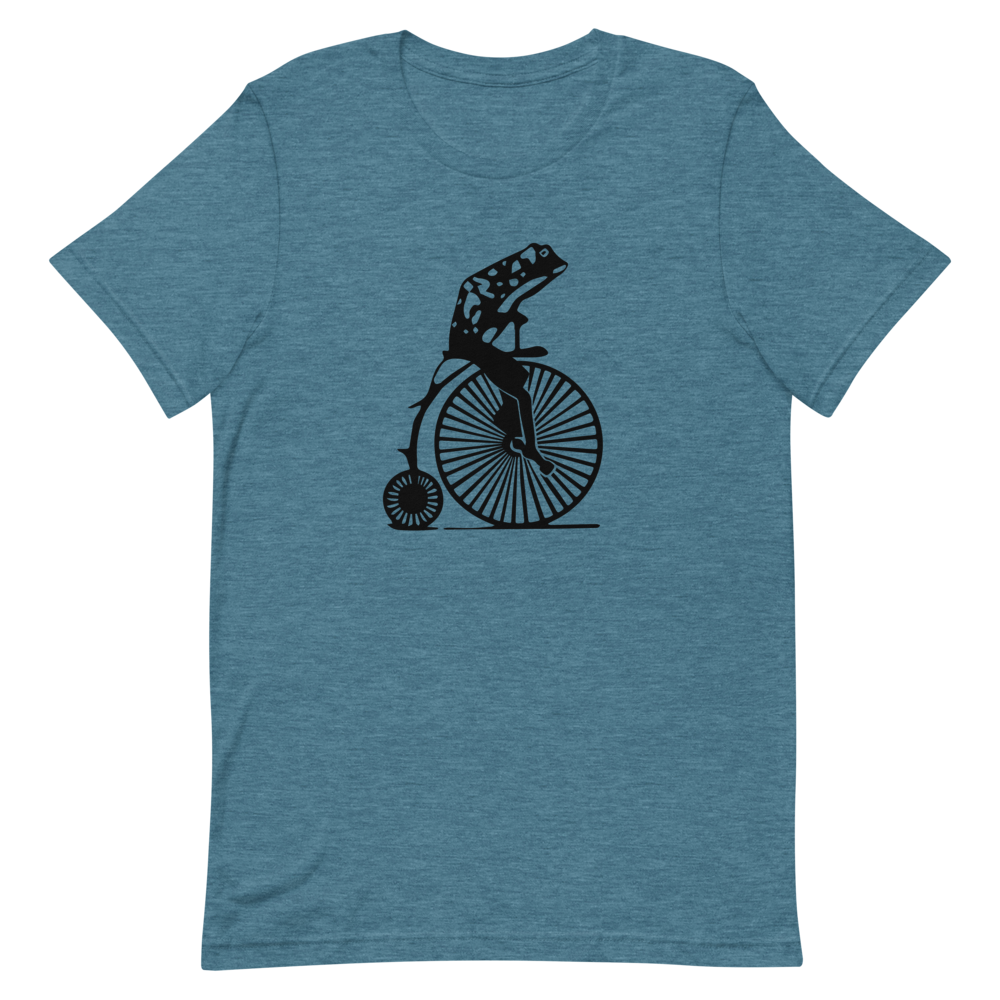 Frog on a Penny Farthing tee