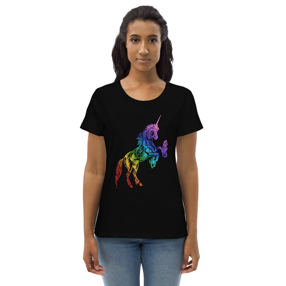 Women&#39;s Rainbow Unicorn fitted tee