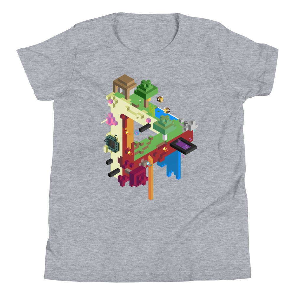 Minecraft MC Escher tee (Youth) on color